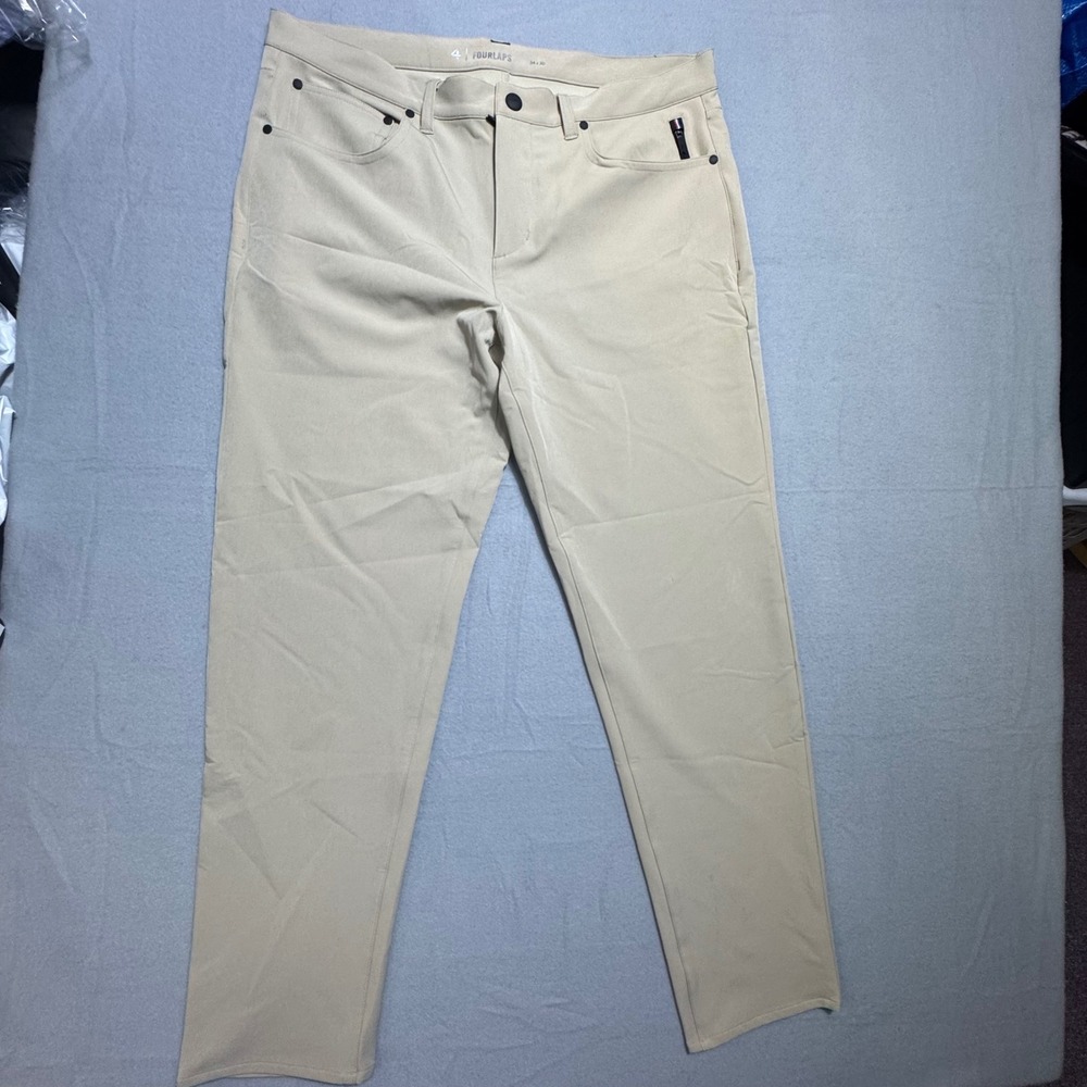 Fourlaps Radius Pant 1072 Mens 34x30 Khaki Tan Stretch Performance Tapered Pants